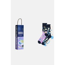 Happy Socks - Çok Renkli Istiridye Desenli 3\'lü Pamuklu Çorap Seti