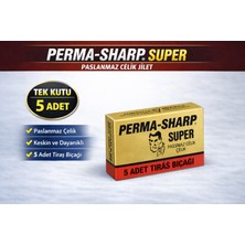 Maarketim Perma-Sharp Super Paslanmaz Çelik Tıraş Bıçağı 5’li Kutu