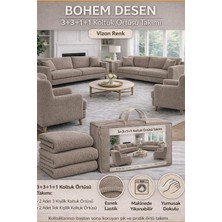 Jakarlı Bohem Kumaş 3.3.1.1 Koltuk Örtüsü Koltuk Kılıfı Takımı Ev Tekstili Sofa Cover