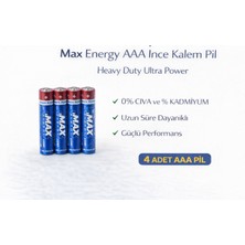 Maarketim Max Energy AAA İnce Kalem Pil 1.5V R03 Heavy Duty Ultra Power
