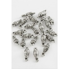 Zero Land Hnrlishp Plastik Oval Tesbih Püskül Ara Atı 50 Gram - Gümüş Rengi