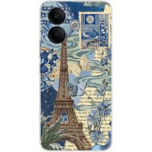 TechTree Vivo V60 Lite Uyumlu Paris ve Eyfel Kulesi Baskılı Silikon Kılıf