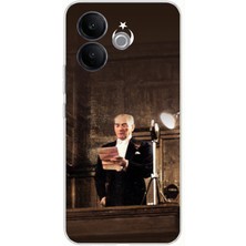 TechTree Vivo V60 Lite Uyumlu Atatürk Ilk Meclis Konuşması Baskılı Silikon Kılıf