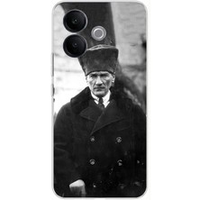 TechTree Vivo V60 Lite Uyumlu Mustafa Kemal Atatürk Portre Baskılı Silikon Kılıf