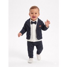 Kids Kingdom Pamuklu Ceketli Papyonlu Erkek Bebek 4'lü Takım