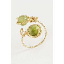 Zero Land Hnrlishp Ceyt Doğal Taşlı Yüzük - Gümüş Rengi