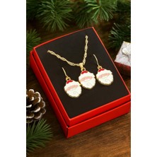 Zero Land Hnrlishp Noel Baba Yılbaşı Kutulu Zincir Kolye Set - Kırmızı