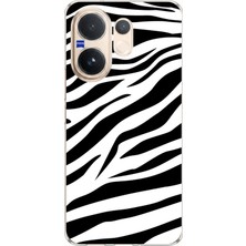 TechTree Vivo V60 Uyumlu Zebra Tasarımlı Baskılı Silikon Kılıf