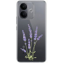 TechTree Vivo V60 Lite Uyumlu Lavanta Çiçek Tasarımlı Baskılı Silikon Kılıf