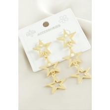 Zero Land Hnrlishp Yıldız Metal Küpe - Sarı