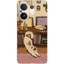 TechTree Vivo V60 Uyumlu Nostaljik Köpek Tasarımlı Baskılı Silikon Kılıf