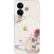 TechTree Vivo V60 Lite Uyumlu Gezegen, Yıldız ve Gül Baskılı Silikon Kılıf