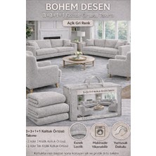 Jakarlı Bohem Kumaş 3.3.1.1 Koltuk Örtüsü Koltuk Kılıfı Takımı Ev Tekstili Sofa Cover