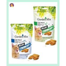 Garden Mix Crunchy Dolgulu Kedi Ödülü 2’li Set 60 gr (Ton Balıklı ve Ördekli) Krema Dolgulu Çıtır Kedi Ödül Maması
