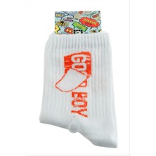 Zero Land Hnrlishp Godboy Kolej Çorap 8*28 - Beyaz