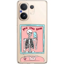 TechTree Vivo V60 Uyumlu You Look Good Iskelet Tasarımlı Baskılı Silikon Kılıf