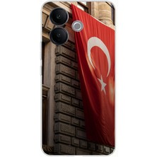 TechTree Vivo V60 Lite Uyumlu Dev Türk Bayrağı Baskılı Silikon Kılıf