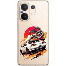 TechTree Vivo V60 Uyumlu Gtr Güneş Ejderha Tasarımlı Baskılı Silikon Kılıf