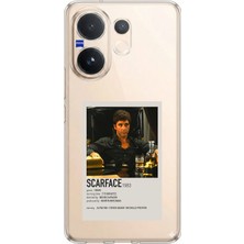 TechTree Vivo V60 Uyumlu Scarface Mini Poster Tasarımlı Baskılı Silikon Kılıf