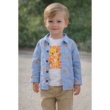 Asyaden Baby Erkek Bebek Erkek Çocuk Düğmeli Gömlek 3'lü Alt Üst Takım