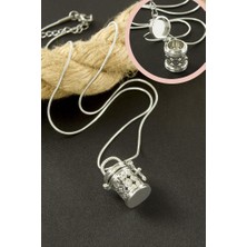 Zero Land Hnrlishp Kafes Figürlü Çelik Kolye - Gümüş Rengi