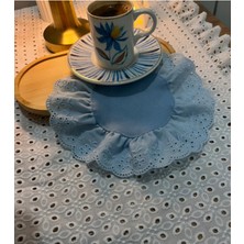 Nurgita Home Fırfırlı Fistolu Duck Keten Kokteyl &kahve Sunum Peçetesi & Bardak Altlığı (2 Adet )