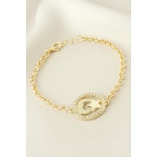 Zero Land Hnrlishp Ay Yıldız Taşlı Bileklik - Sarı