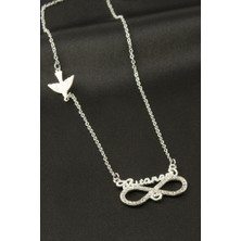 Zero Land Hnrlishp Bitanem Yazılı Sonsuzluk Şans Kolye - Gümüş Rengi