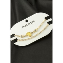 Zero Land Hnrlishp 2 Adet Kalp Tr Zincir Bileklik - Sarı