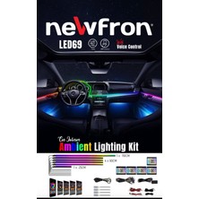 Newfron By Reis Audio NF-LED69 Xl Yeni Ext Uzun Araç Içi 64RENK Ambiyans Aydınlatma Kayarlı LED