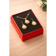 Zero Land Hnrlishp Istiridye Inci Kutulu Kolye Set - Sarı