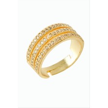 Zero Land Hnrlishp 3 Sıra Taşlı Metal Yüzük - Sarı