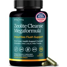 Etta Vita Zeolite Cleanse Liver Detox 90 Capsul Repair-Microplastics For Gut Health,cognition Natural Energy-Glutathione,nac,chlorella,spirulina,ala,cilantro,milk Thistle,noni, Shilajit.made In Usa.