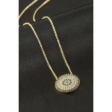 Zero Land Hnrlishp Nazar Zirkon Taşlı Kolye - Gümüş Rengi