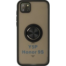 Hnrlishp Newface Huawei Y5P Kılıf Montreal Yüzüklü Silikon Kapak - Siyah