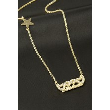 Zero Land Hnrlishp Aşkım Yazılı Kalp Sonsuzluk Şans Kolye - Sarı