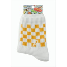 Zero Land Hnrlishp Dama Desenli Kolej Çorap 8*28 - Sarı