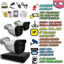 XM Pro PKMX504S3 3'lü 5mp Renkli Gece Görüşlü Yapay Zeka Destekli PVC Kasa Kamera Seti