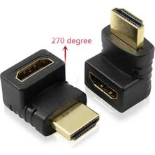 Temiz Pazar HDMI Dirsek Adaptörü HDMI L Çevirici Uzatma Dönüştürücü 270°