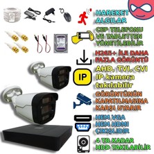 XM Pro PKMX504S2 - 2'li 5MP 4 WARM LED’li Renkli Kayıt Destekli PVC Kasa Kamera Seti