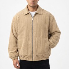 Fullandfull Erkek Kadife Fitilli Baharlık Oversize Mont