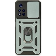 Hnrlishp Newface Xiaomi Poco M4  5g Kılıf Pars Lens Yüzüklü Silikon - Yeşil