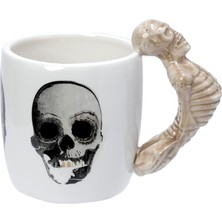 Es Dekor Kuru Kafa Fincan ile Iskelet Henkel Kahve Kupası Eşya