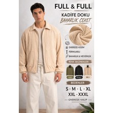 Fullandfull Erkek Kadife Fitilli Baharlık Oversize Mont