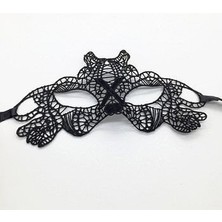 Evvano Siyah Renk Dantel Kesim Dantel Işlemeli Balo Parti Maskesi 11 No