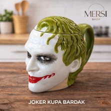 Mersi Shop Joker Figürlü Kupa Bardak – Kapaklı Seramik Joker Tasarımlı Kahve ve Çay Kupası