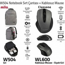 Classone Mila W504NOTEBOOK Sırt Çantası +WL600 Kablosuz Mouse