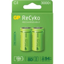 Evvano Gp Recyko 3000MAH C Orta Boy Şarj Edilebilir Pil 2'li Paket