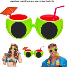 Evvano Karpuz Şekilli Tropikal Hawaii Yaza Merhaba Parti Gözlüğü