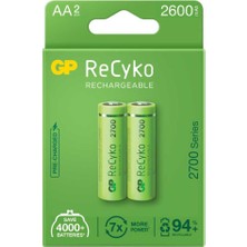 Evvano Gp Recyko 2600MAH Aa Şarj Edilebilir Kalem Pil 2'li Paket